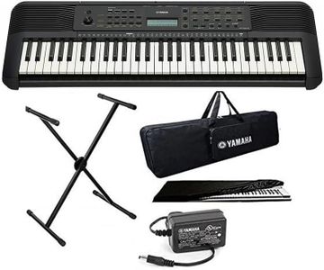 Yamaha PSR-E283, Portable 61-Keys Keyboard With Stand, Adapter,Padded Keyboard Bag & Keyboard Dust Cover Combo Pack.