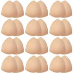 DClub 12 Pairs Triangle Sports Bra Inserts Push Up Breast Bra Insert Pads Removable, Nude Color, Medium