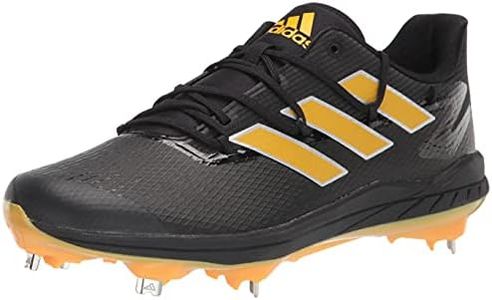 adidas Men's Adizero Afterburner 8 Baseball Shoe, Black/Team Collegiate Gold/Silver Metallic, 9.5 US