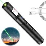 USB Rechargeable Flashlight Long Range High Power Handheld Flashlight with Star Cap Adjustable Focus for Outdoor Sports, Astronomy Demonstration,Camping, Hiking