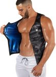 Kewlioo Men's Heat Trapping Zipper Sweat Enhancing Vest - Zip Up Compression Vest Shirt Shapewear Top - Gym Exercise Versatile Heat Shaper Jacket (Black, 2XL/3XL)