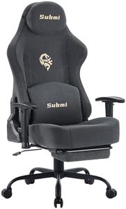 Submi Gaming Chair, Gaming Chair for Adults, Ergonomic Computer Chair with Lumbar Support and Footrest, High Back PC Gamer Chair, Fabric Office Chair, 165°Recliner, Home, Comfy, 350LBS, Deep Grey