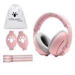 Baby Bucket 2 in 1 Noise Cancellation Ear Muffs for Kids|Infant Ear Protector for Babies with 3 Adjustable Lengths & 25db Noise Reduction|Snug Fit Baby Earpads for Sleeping with Silicone Strap-(Pink)