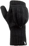 HEAT HOLDERS - Womens Thermal Converter Fingerless Cable Knit 2.3 tog Gloves (Black)