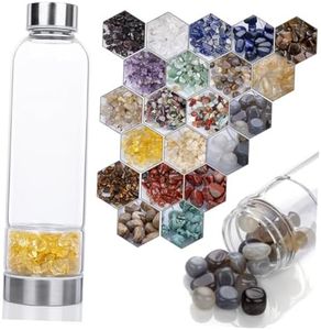 HOLIDYOYO Creative Crystal Water Bottle Quartz Crystal Water Bottle for Hydrotherapy Glass Hydrotherapy Cup Gemstone Energy for Meditation and Wellness Practices Color Style