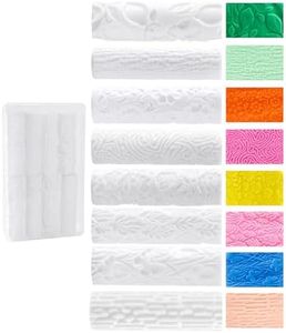 UCEC 8 Pcs Forest Polymer Clay Texture Roller for Earrings Making 3.15"