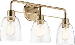 Kichler, Meller 24.25 Inch 3 Light Vanity Light with Clear Glass in Champagne Bronze, 55102CPZ