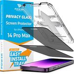 Power Theory 2-Pack Privacy Screen Protector for iPhone 14 Pro Max Premium Shatter Resistant Tempered Glass 9H Hardness, Anti Spy, Easy Install, [Bubble Free, Case Friendly, Anti-Scratch, Anti-Smudge]