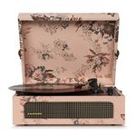 Crosley CR8017A-FL4 Voyager Vintage Portable Turntable with Bluetooth Receiver and Built-in Speakers, (Floral)