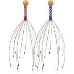 Scalp Massager, 2Pcs Head Massager, Handheld Head Massage Tingler, Scratcher for Deep Relaxation, Hair Stimulation and Stress Relief, Octopus Bowl Head Tickler Massager, Head Whisk Massager