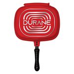 SQ Professional Durane Die-Cast Magic Pan 32cm Double Sided Stove Top Grill Pan Multifunction Deep Grill Ridges Steak Pan - Grill pans (Red)