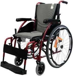 Karman Healthcare Ergonomic Wheelchair in 18 inch Seat Frame, Rose Red, 18" x 17"