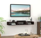 Redwud James Wooden Wall TV Stand/Wooden TV Entertainment Unit/Set Top Box Holder for Home/TV Cabinet for Wall/TV Unit for Living Room (Wenge) (Ideal Upto 60 Inch)