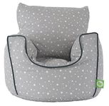 Bean Lazy ® 100% Cotton Small Grey Stars Bean Bag Chair with Filling