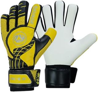 K-LO Goalkeeper Gloves: Savage Rise Soccer Goalie Gloves - Yellow Size 9 (Unisex, Youth, Kids & Adult) - Fingersaves for Protection | Strong Grip Palm