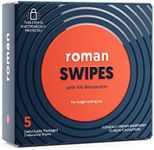 Roman Swipes | Fast-Acting, Convenient, Over-The-Counter Wipes Increase Stamina, Formulated with 4% Benzocaine, Features Discreet Packaging | 5-Pack