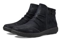 Clarks Collection Women's Caroline Derby Ankle Boot, Black Suede, 7 Wide US