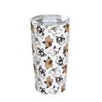 Wisedeal French Bulldog Tumbler with Lid, Stainless Steel Thermal Insulated Travel Mug 20 Oz, Anniversary Birthday Christmas Gift for Women Men Dad Mom Grandma Sister Bestie Friend Dog Lover