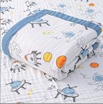 MosQuick®- 100% Cotton blanket for baby 6 Layer Muslin blanket for baby soft blanket Ideal blanket for kids & baby blanket Perfect baby blanket for 0-5 years Size 110cm x110 cm