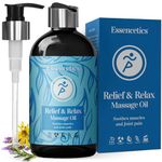 Essencetics Sore Muscle Massage Oil for Body (8 oz) - Sooths Muscles & Joint with Lavender, Arnica & Rosemary Essential Oils - Relaxing Massage Oil for Massage Therapy for Relief and Relaxation