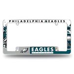 Rico Industries NFL Philadelphia Eagles Primary 12" x 6" Chrome All Over Automotive License Plate Frame for Car/Truck/SUV