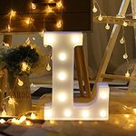 A-Z LED Letter and 0-9 Number Light Sign Marquee Number Light Up Marquee Alphabet Lights Signs for Night Light Standing Wedding Birthday Party Battery Powered Christmas Lamp Home Bar Decoration