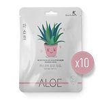 Face Mask Korean Sheet Masks Skin Care Aloe Vera Deep Moisturizing Anti-Aging Anti-Wrinkle Deep Hydration Face Mask Bundle (Pack of 10)