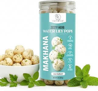 SaltWise Water Lily Pops (Makhana/Fox Nuts) – Olive Oil Roasted, Zesty Herb | Gluten-Free, Vegan, Non-GMO Plant-Based Snack Seasoned with Salicornia Plant-Based Salt