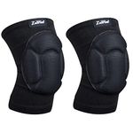 Luwint Volleyball Basketball Knee Pads Adult with Gift Box - High Elastic Non-Slip Sponge Knee Sleeves Brace Support for Gardening Weightlifting Running Gym Yoga, 1 Pair (Adult, Black)