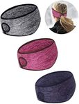 Tatuo 3 Pieces Fleece Ponytail Headband Earband Winter Running Headband Ear Warmer Headband for Women Girls Outdoor Sports and Fitness (Grey, Navy Blue, Wine Red)