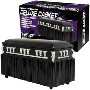 Deluxe Black Casket for WWE & AEW Wrestling Action Figures with Removable Base
