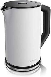 arendo - Bouilloire Électrique en Acier Inoxydable - Ebullition Rapide - Sélection de la Température 40° à 100 ° - ou 4 Températures Prédéfinis - Modèle Elegant - 1,5 L 2200 W - sans BPA - Blanc Mat