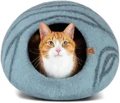 MEOWFIA Cat Cave – Premium Felt Cat Bed for Indoor Cats, Handmade 100% Merino Wool (Light Shades)