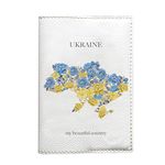 White Passport Holder for Women Ukraine Floral Map Travel Cover