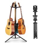 GUITTO Triple Guitar Stand Floor Stand Universal for Acoustic Electric Guitars Bass Banjos Folding Multi Guitar Stands GGS-06T