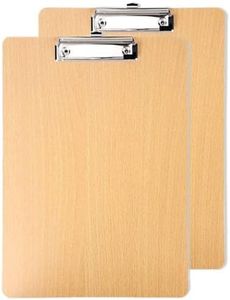 Clipboards, 2 Blocks A4 Wooden Folder Board Thickening Durable,Lightweight with Chrome Plated Lever Clip, Retractable Hanging Hook，Smooth Writing for Work, Office Supplies, School Supplies