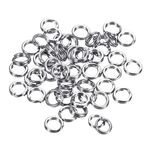 PATIKIL 0.7mm x 5mm Fishing Split Rings, 50 Pack 304 Stainless Steel Double Flat Ring Lure Connector for Saltwater Freshwater