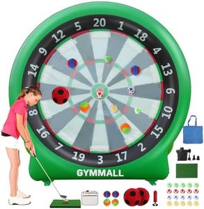 GYMMALL Giant Dart Board Inflatable 6 ft with Pump, Outdoor and Indoor Soccer Sport Kick Dartboard for Kids and Adults, Waterproof Darts Board Yard Game with 20 Golf Balls, 4 Sticky Balls, 2 Soccers