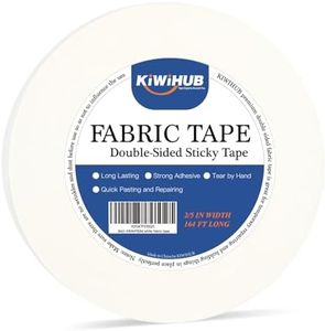 KIWIHUB Double Sided Tape for Clothes - Heavy Duty Fabric Tape Strong Adhesive Cloth Hemming Tape,Hem Tape No Sewing or Ironing, Gluing - 2/5 Inch x 164 Feet