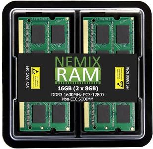 NEMIX RAM 16GB (2X8GB) DDR3 1600MHZ PC3-12800 2Rx8 1.35V 204-PIN Non-ECC SODIMM Laptop Memory KIT Compatible with Apple MacBook Pro, iMac, Mac Mini