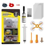 Windscreen Repair Kit Windscreen Chip Repair Kit Glass Scratch Remover Glass Repair Kit for Car Windscreen Chips and Cracks, Bulls-Eye Spider Web Star-Shaped Nicks Half-Moon Crescents