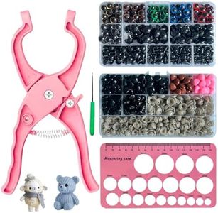 Safety Eye Tool Eye Insalles - Precision Tool for Amigurumi & Handmade Toys | Ergonomic,Doll Making Supplies,Portable (5-30mm) | Gift-Ready for Craft Lovers（Pink）
