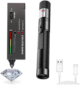 Diamond Tester,High Accuracy Diamond Tester Pen and Diamond Torch Jewelry Diamond Tester Kit Professional Diamond Selector for Novice and Expert, Thermal Conductivity Meter (Battery Included)