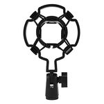 Smallterm Universal Professional Condenser Microphone Mic Shock Mount Holder Studio Recording Bracket For Diaphram Mic Clip, Black