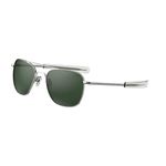 Randolph Eyewear Aviator Sunglasses for Men & Women – Non-Polarized & Polarized Lenses, Matte Chrome UV Protection Sunglasses, Agx Green, 52mm