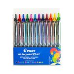 Pilot Hi-techpoint V5 RT Roller Ball Pen Set, 12 Assorted Colours, Retractable and Refillable