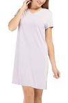 Fishers Finery Women's Tranquil Dreams V Neck Nightshirt Comfort Fit, Lavender Fog, Small