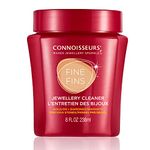 Connoisseurs 8 Fl Oz Gold Jewelry Cleaner - Advanced Polymer Formula, Scratch Reduction, DIY Precision Cleaning with Touch-Up Brush - Lasting Brilliance on Gold, Diamonds, and Precious Stones