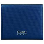 Mahavir Guest Book - Hard Bound - Medium Size (18cm x 22cm) - Landscape Opening - 144 Pages - Acrylic Coated Cover Material - (Navy Blue)