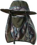 Fishing Hat,Sun Cap with UPF 50+ Sun Protection and Neck Flap,for Man and Women… Army Green